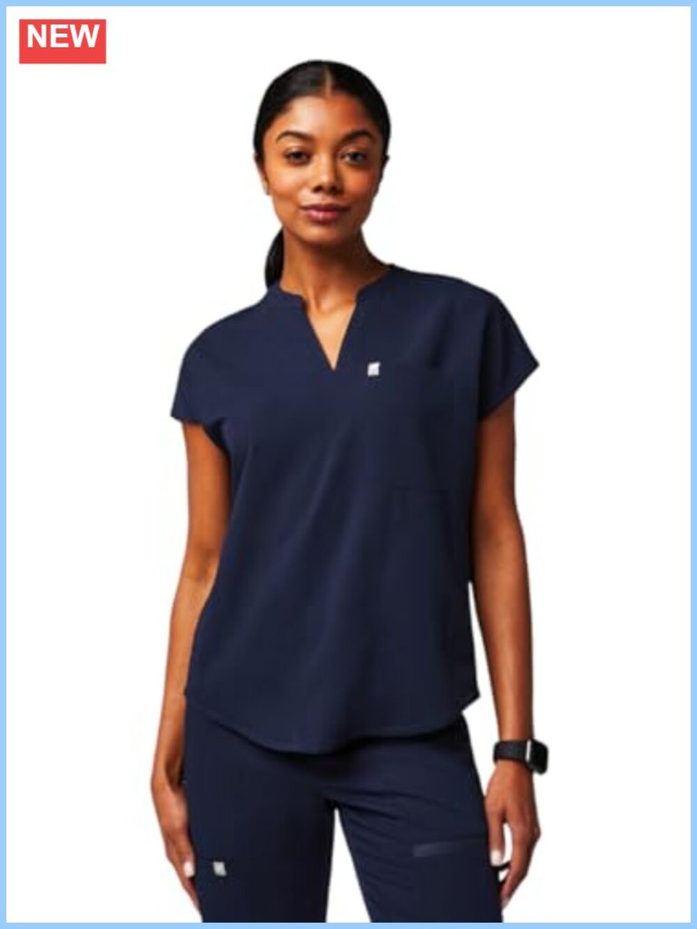 Fabletics Scrub Top 4-Way Stretch Wrinkle-Resist MotionTech Oversized